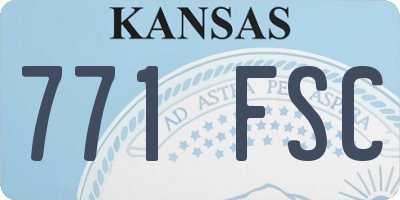 KS license plate 771FSC