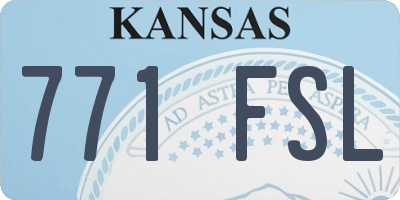 KS license plate 771FSL