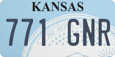 KS license plate 771GNR