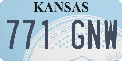 KS license plate 771GNW