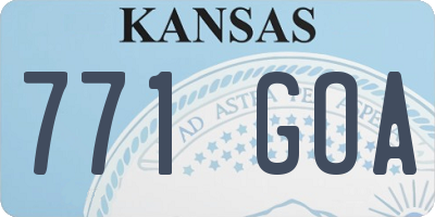 KS license plate 771GOA