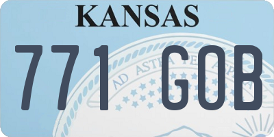 KS license plate 771GOB