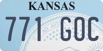 KS license plate 771GOC