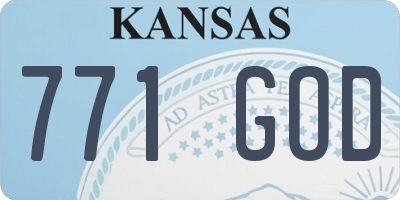KS license plate 771GOD