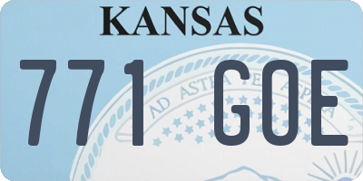 KS license plate 771GOE