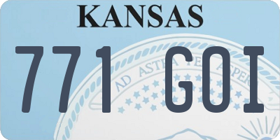 KS license plate 771GOI