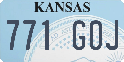 KS license plate 771GOJ