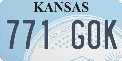 KS license plate 771GOK