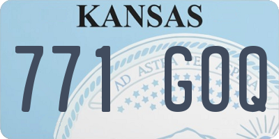 KS license plate 771GOQ