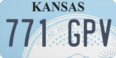 KS license plate 771GPV