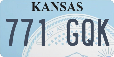KS license plate 771GQK