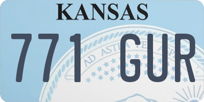 KS license plate 771GUR