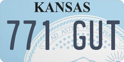 KS license plate 771GUT