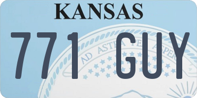 KS license plate 771GUY