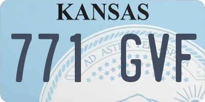 KS license plate 771GVF