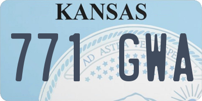 KS license plate 771GWA