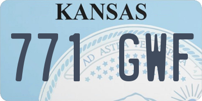 KS license plate 771GWF