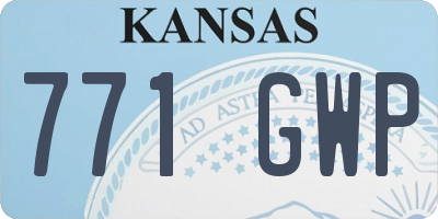KS license plate 771GWP