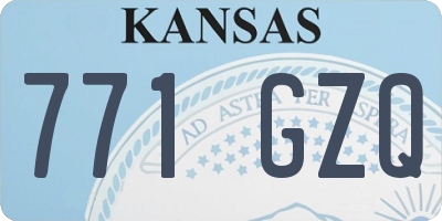 KS license plate 771GZQ