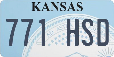 KS license plate 771HSD