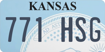 KS license plate 771HSG