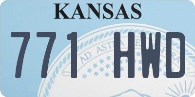 KS license plate 771HWD