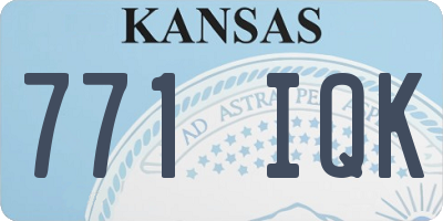 KS license plate 771IQK
