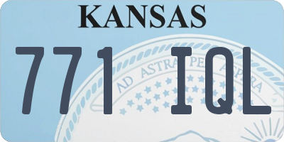 KS license plate 771IQL