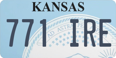 KS license plate 771IRE