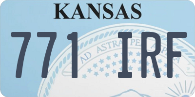 KS license plate 771IRF
