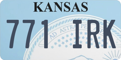 KS license plate 771IRK