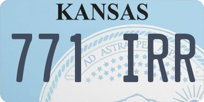 KS license plate 771IRR