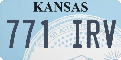 KS license plate 771IRV