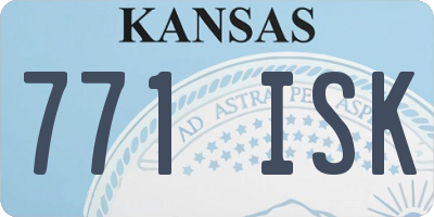 KS license plate 771ISK
