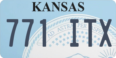 KS license plate 771ITX