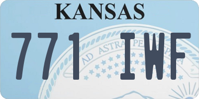 KS license plate 771IWF