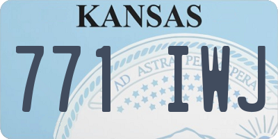 KS license plate 771IWJ