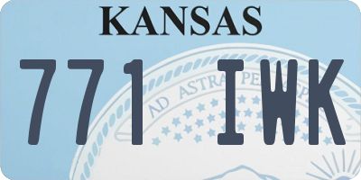 KS license plate 771IWK