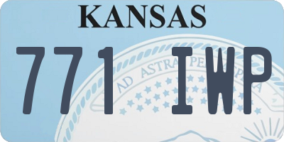 KS license plate 771IWP