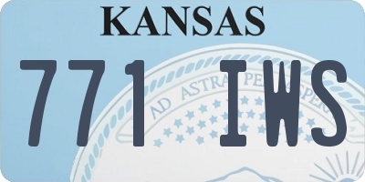 KS license plate 771IWS