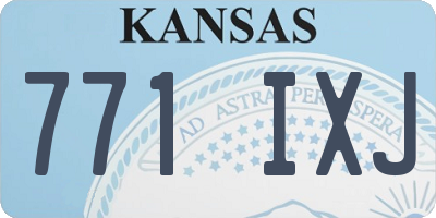 KS license plate 771IXJ