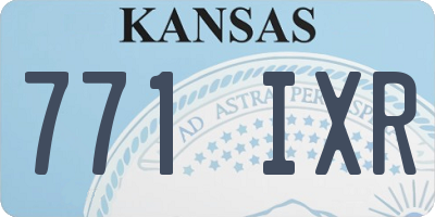 KS license plate 771IXR