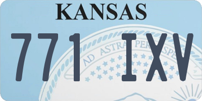 KS license plate 771IXV