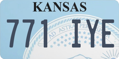 KS license plate 771IYE