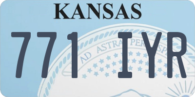 KS license plate 771IYR