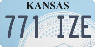 KS license plate 771IZE