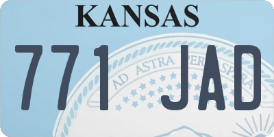 KS license plate 771JAD