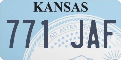 KS license plate 771JAF