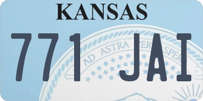 KS license plate 771JAI