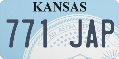 KS license plate 771JAP